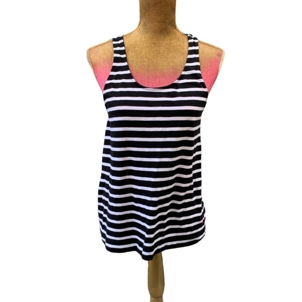 Victoria’s Secret PINK Black and White Striped Tank XS